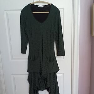 Chic Asymmetrical Dark Green Dress